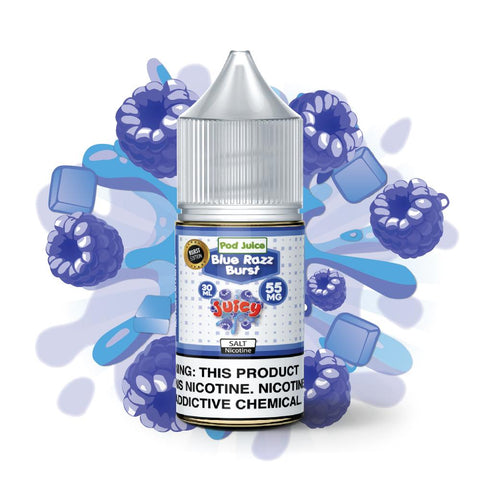 Blue Razz/Rush Burst Salt Nicotine By Pod Juice 30ml - All Puffs