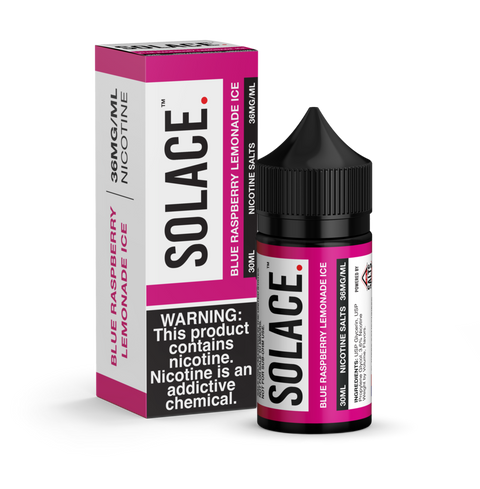 Blue Raspberry Lemonade Ice - Solace Salts Vapor Salt Nicotine E-Liquid 30ML - All Puffs