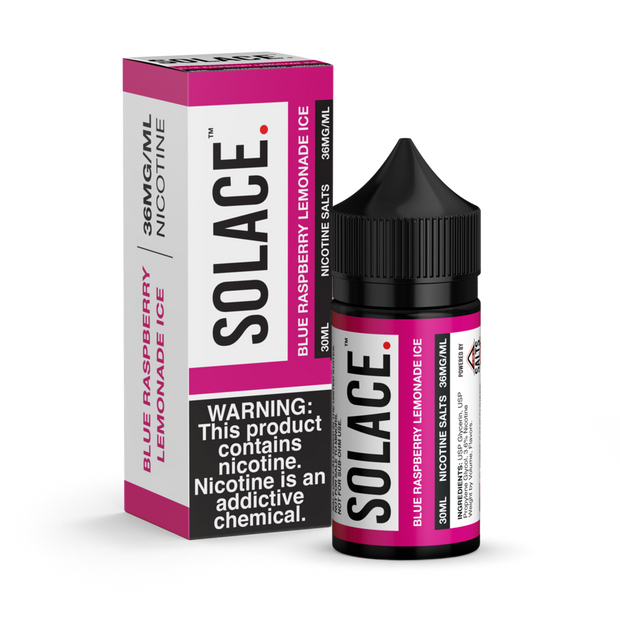 Blue Raspberry Lemonade Ice - Solace Salts Vapor Salt Nicotine E-Liquid 30ML - All Puffs