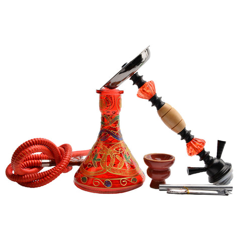 Wholesale Portable Glass Double Pipes Sheesha Hookah Glass Water Pipes Hand Pipe Glass Cigarette Smoke Shisha Hookah Kits Set