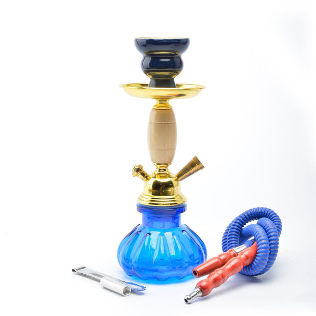 Hookah Set glass shisha  wood barrel Hookah trumpet gold single pipe hookah shisha