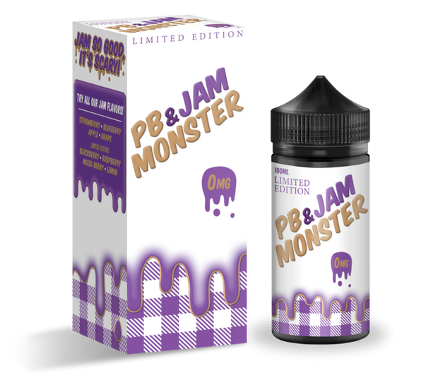 PB & JAM Grape - Jam Monster E-Liquid 100ML - All Puffs