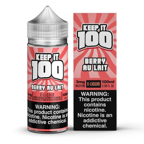 Strawberry Milk - Berry Au Lait - Keep It 100 E-juice (100ml) - All Puffs