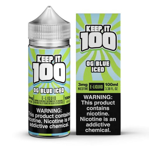 Blue Slushie Iced - OG Blue Iced - Keep It 100 E-juice (100ml) - All Puffs